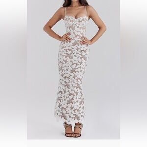 House of cb pearl ivory lace dress nwt s